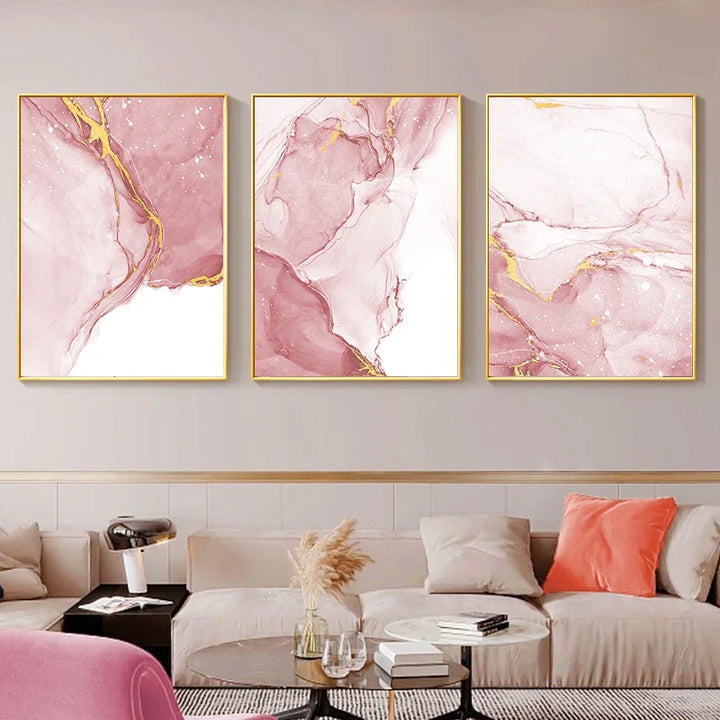 Rosa Flytende Marmorprint Veggkunst Kunstneriske Lerretsutskrifter Bilder For Stue Soverom Boutique Hotellrom Salong Kunst Dekor | Skanto