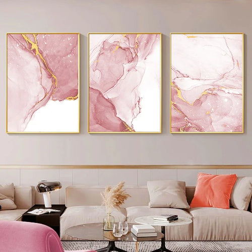 Rosa Flytende Marmorprint Veggkunst Kunstneriske Lerretsutskrifter Bilder For Stue Soverom Boutique Hotellrom Salong Kunst Dekor | Skanto