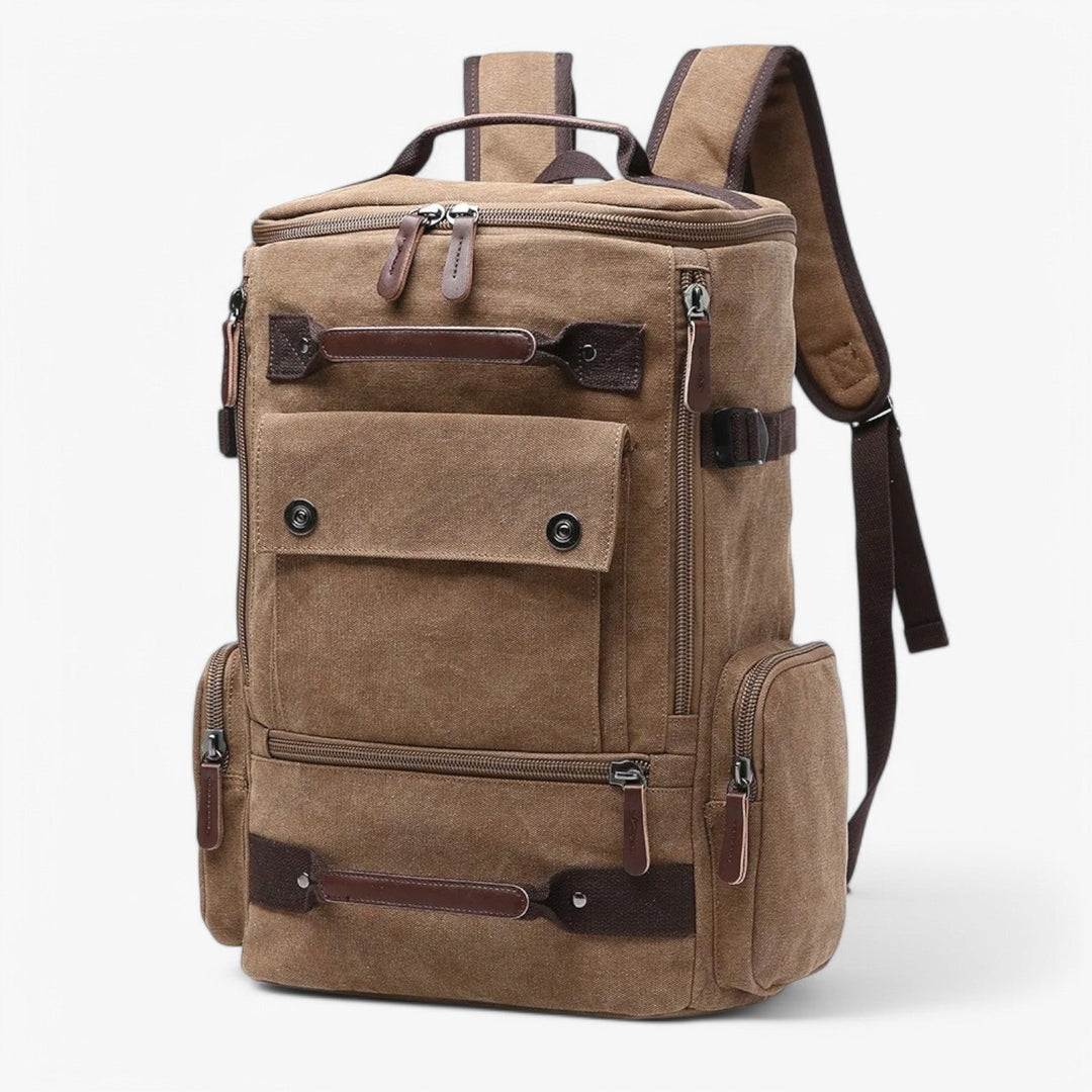 Skanto | Vintage Canvas Backpack – Stilig og funksjonell med laptoplomme for hverdagsliv og eventyr