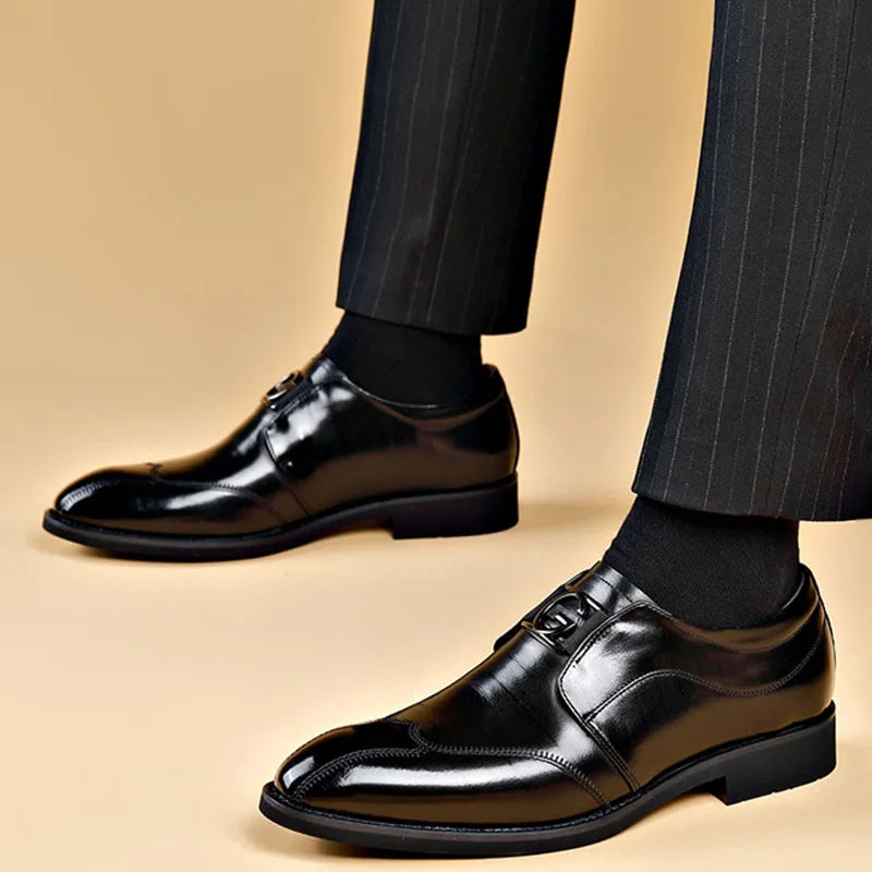 Skanto | Herresko i lær Stilige herresko Spisse Oxford bryllups lær herresko Gentlemans kontorsko