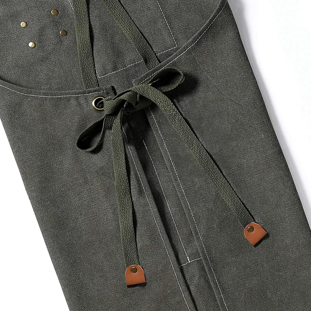 Canvas forkle med lommer, justerbart, Unisex | Skanto