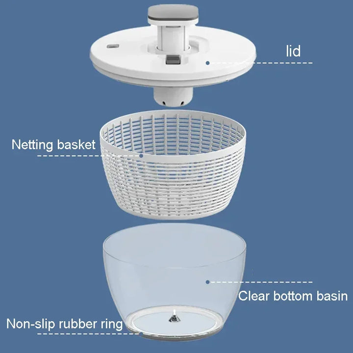 Skanto | Kompakt én-hånds spin salatspinner tørkebolle