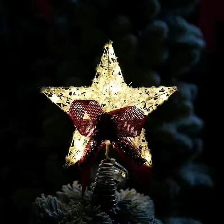 Skanto | TwinkleGlow - LED Stjerne Topp til Tre med Varmt Lys og Enkel Montering