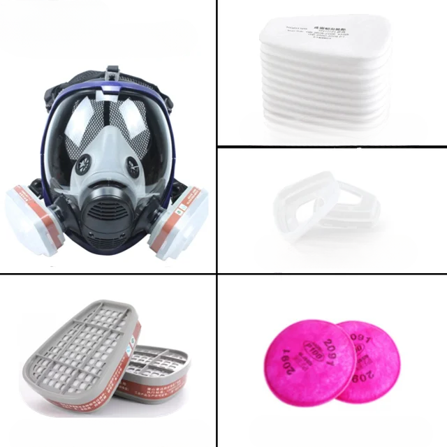 Skanto | Full Face Respirator Maske med Antidugg Linse og Industrielle Gassfiltre