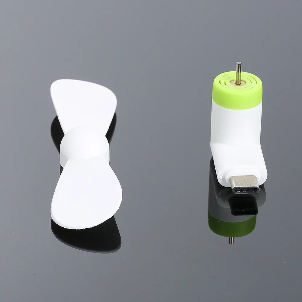 Kreativ Mini Bærbar Mikro USB Vifte - 5V 1W Mobiltelefon USB Gadget Vifter Tester for Type-C USB-C Kjølevifte | Skanto
