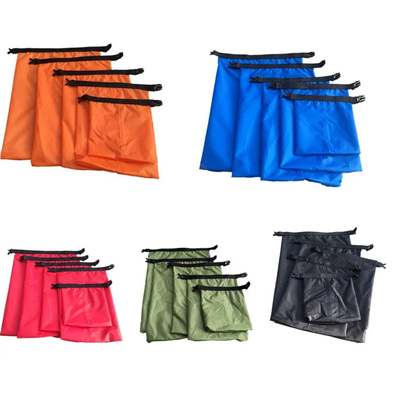 Skanto | Dry Bag Set Sealon | Vanntett & Sandfri | 5-delt sett (1,5L–6L) | For reise, strand & utendørs