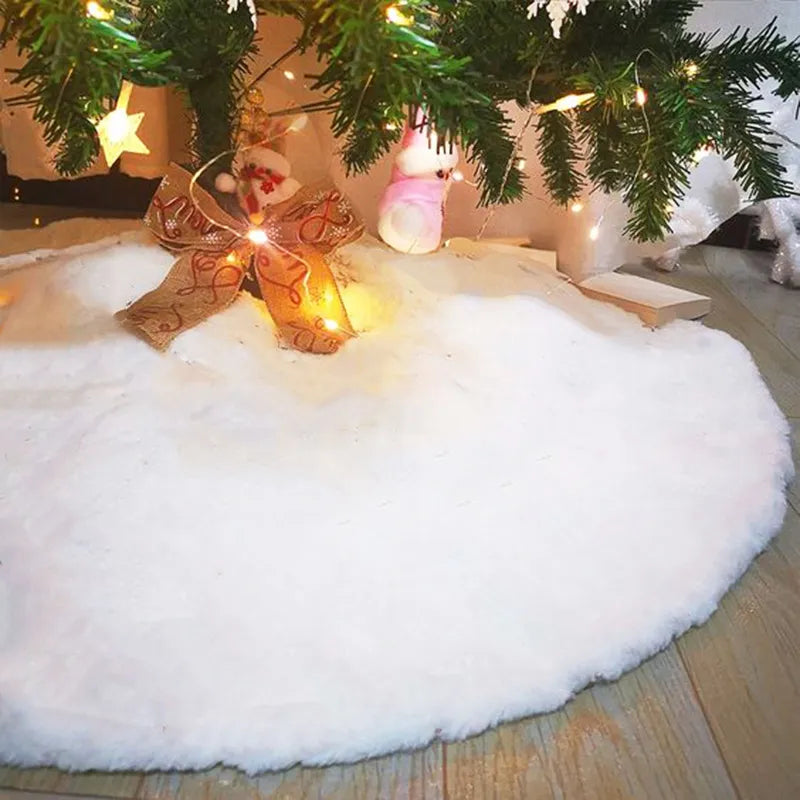 Plysj Faux Fur Hvit Juletre Skjørt