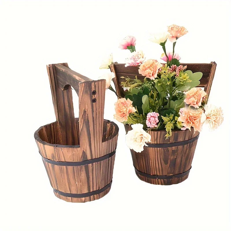 Skanto | Trebøtteplantekasse i fatadesign for hage og terrasse – Dekorative blomsterpotter laget av tre