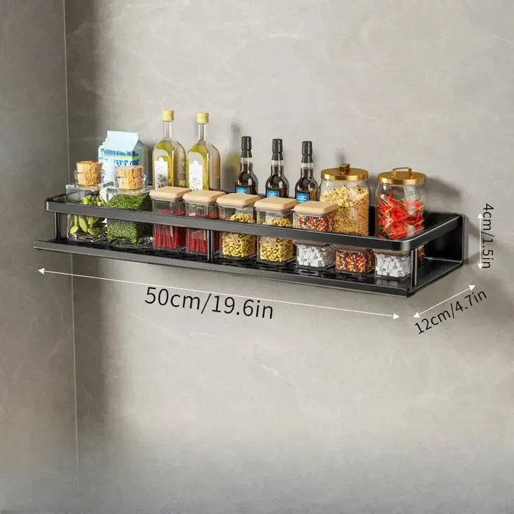 Vegghengt Kjøkkenregale – Plassbesparende og Stilig Aluminium Rack for Kjøkkenutstyr | Skanto