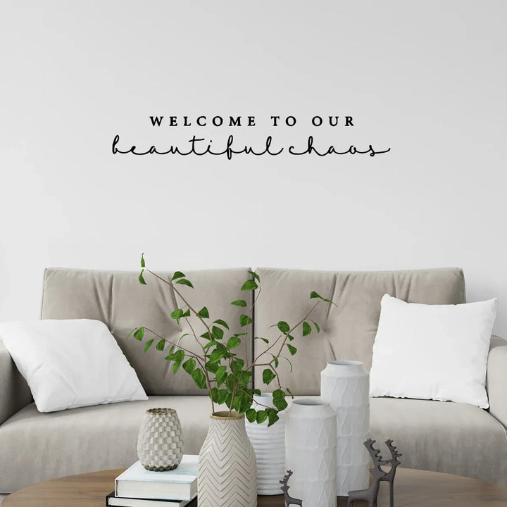 Beautiful Chaos Familie Hjem Veggklistremerke Avtakbar Peel and Stick Typografisk Veggdekal For Stue Spisestue Kreativ DIY Veggdekor | Skanto