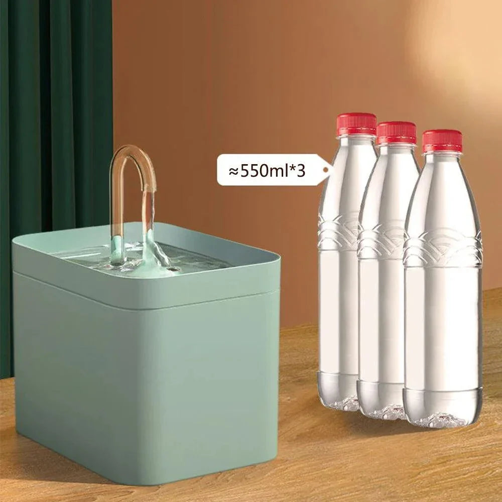 Ultra-stille kjæledyr vannfontene med smart filtrering - 1,5 l rustfritt stål