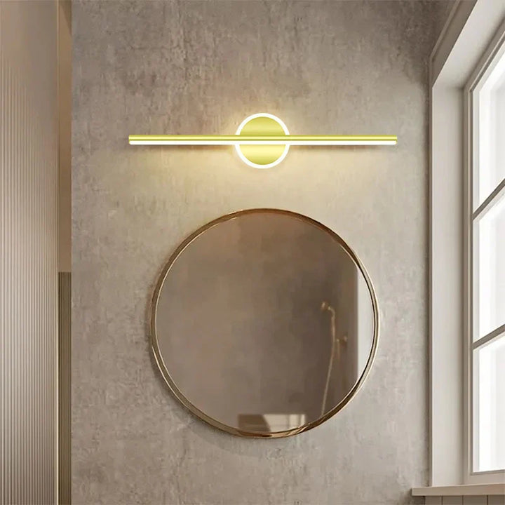 Skanto | LED Vegglampe LineaLux | Svart & Gull | 40/60/80 cm | Varm, Kald & Tre-Farge Lys | Moderne Speil & Veggbelysning