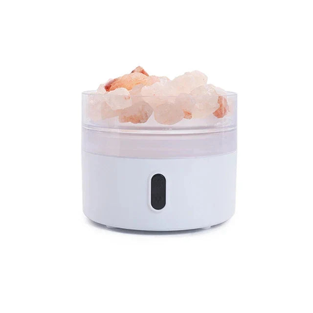 Skanto | Salt Lampe Diffuser - USB Ultrasonic Essensiell Olje Luftfukter med Himalaya Saltkrystaller & Nattlys