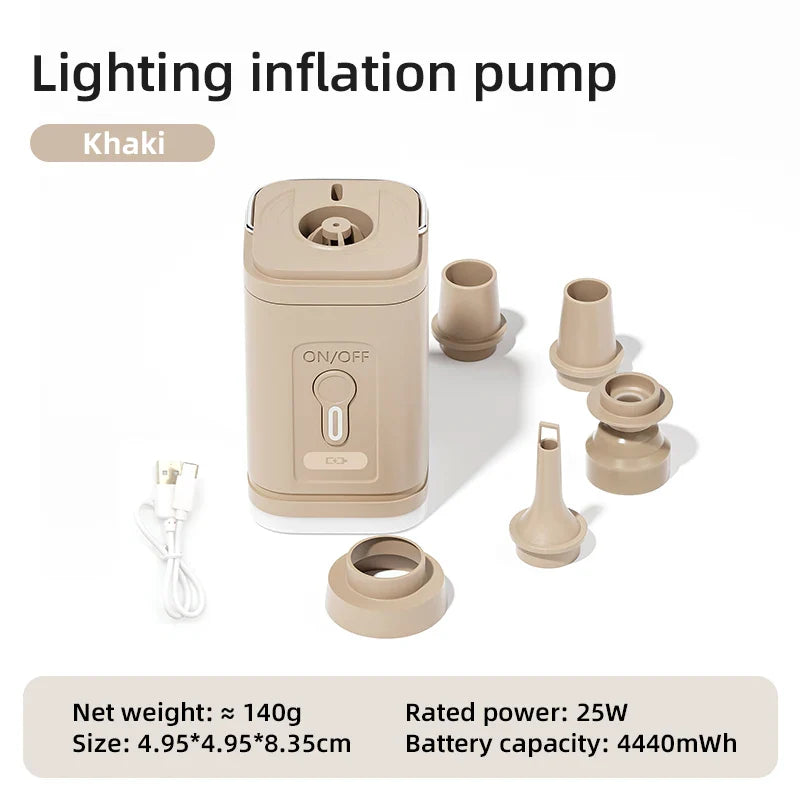 Skanto | Utendørs Luftpumpe AeroBlow Mini | Elektrisk & USB Oppladbar | Bærbar & Trådløs | For Luftmadrasser & Vakuumposer