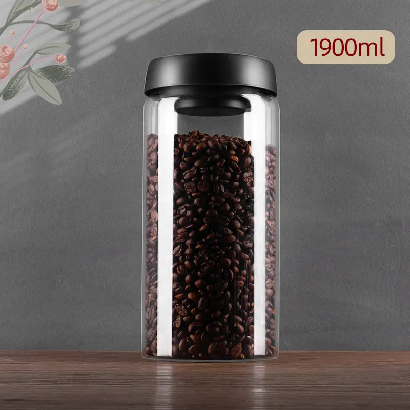 Skanto | GIANXI Vakuumforseglet Kanne, Kaffe Bønner, Glass, Lukket Beholder, Mat, Korn, Søtsaker, Ferskbevaringsbeholder, Kjøkkenutstyr