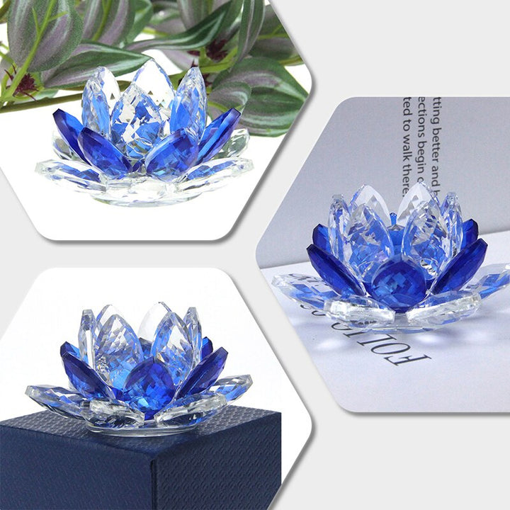 Skanto | Crystal Lotus Flower Craft Glass Paperweight Home Decoration Ornaments Figures Home Wedding Party Decor Gifts Souvenir