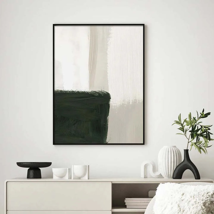Moderne Abstrakt Grønn Beige Hvit Penselstrøk Lærret Utskrifter Nordisk Veggkunst For Moderne Stue Hjem Decor Kunstverk | Skanto