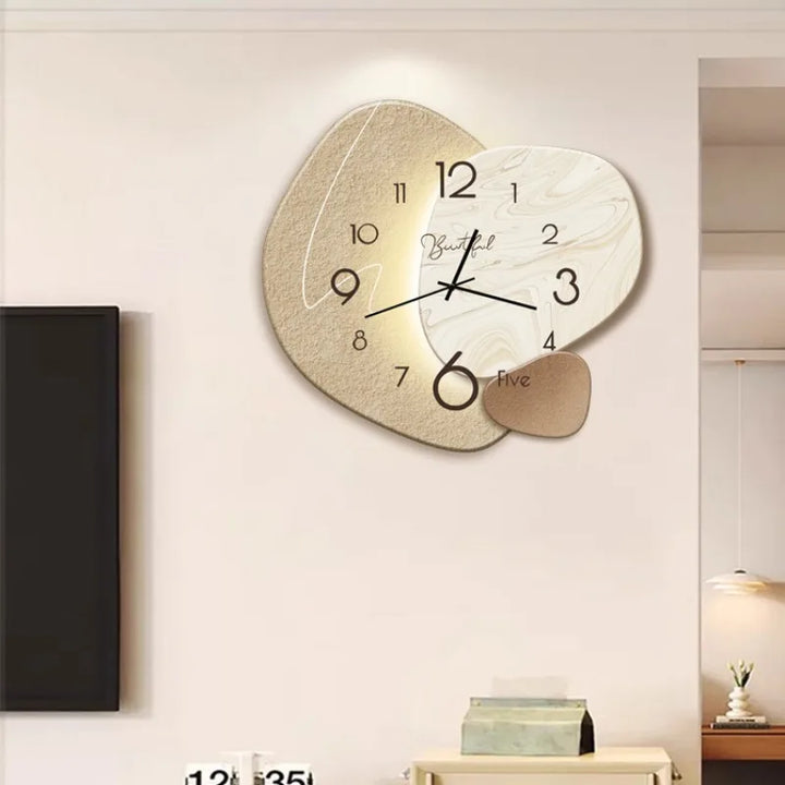 Moderne design veggklokke for stue – Stilig, stille veggklokke for elegant romdekorasjon | Skanto