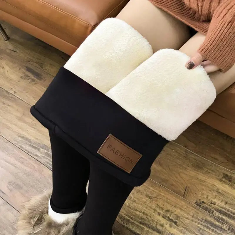 Skanto | Kvinner Thermal Leggings | Lam Cashmere Fôret & Figur Formende | Høy Midje & Rompe Løftende Effekt | Velureva