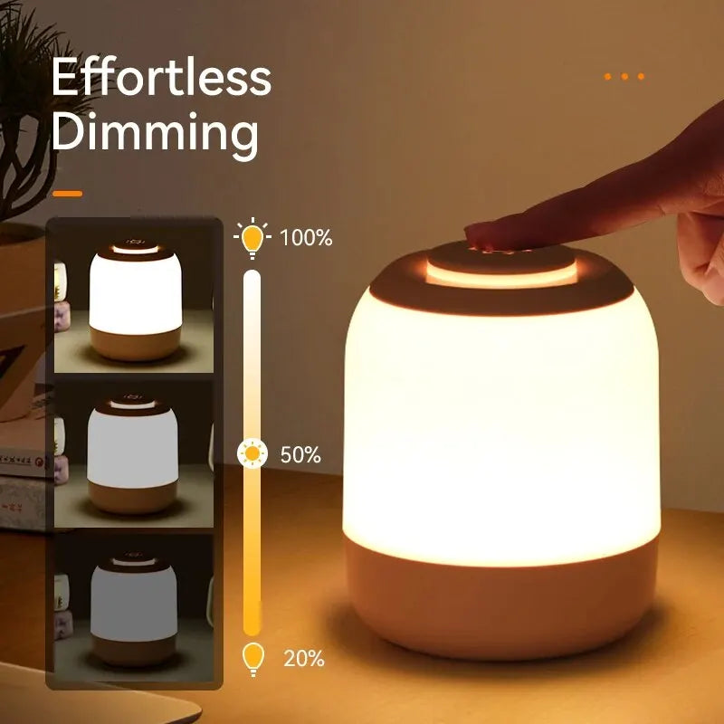Skanto | LUMINA TOUCH LED bordlampe | Bærbar & Dimmbar | Touch-kontroll | For soverom & barnerom
