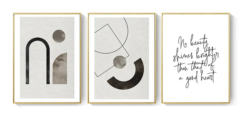 Skandinavisk Minimalistisk Geometrisk Mørke Nøytrale Farger Veggkunst Fine Art Lærred Utskrifter Moderne Abstrakte Bilder For Stue Hjem Dekor | Skanto