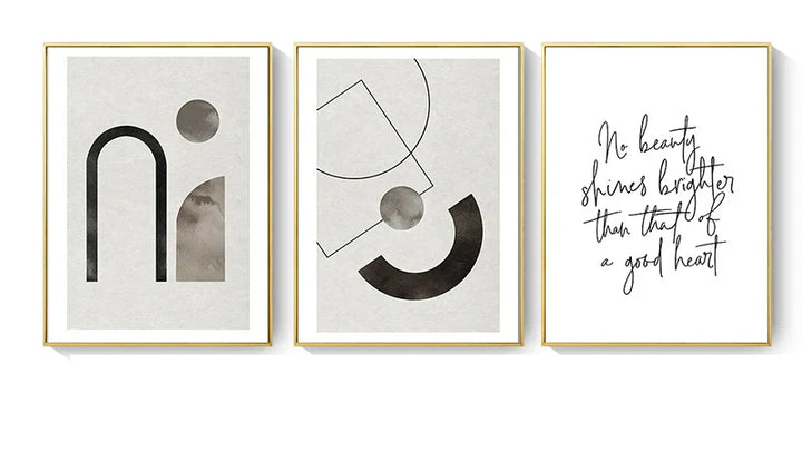 Skandinavisk Minimalistisk Geometrisk Mørke Nøytrale Farger Veggkunst Fine Art Lærred Utskrifter Moderne Abstrakte Bilder For Stue Hjem Dekor | Skanto