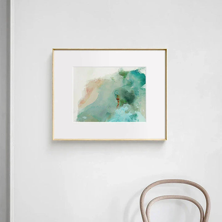 Eteriske hvisker Teal Emerald Akvamarine Abstrakt veggkunst Fine Art lerretsutskrifter Nordiske bilder for moderne leilighet stueinnredning | Skanto