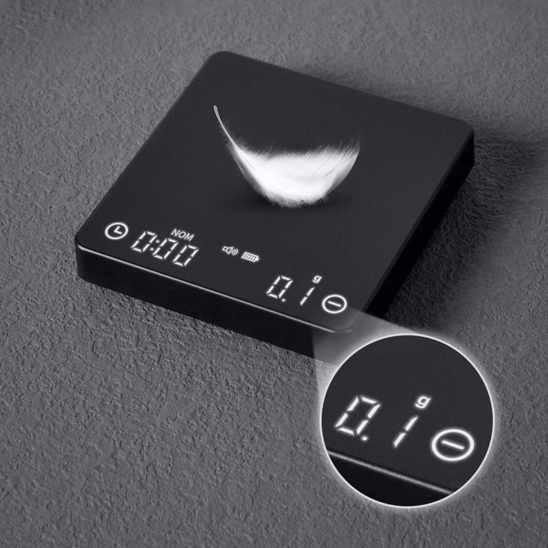 Skanto | SearchPean Tiny/Tiny2s Espresso Kaffekjøkkenvekt, Mini Smart Timer, USB, 2 kg/0.1 g/oz/ml, gratis frakt, gave til mann og kvinne