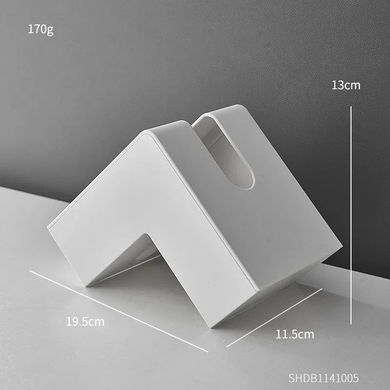 Minimalistisk Abstrakt L-formet Skulpturert Tissboks For Stue Kaffebord Kjøkken Benkeplate Skrivebord Nordisk Stil Hjem Innredning | Skanto
