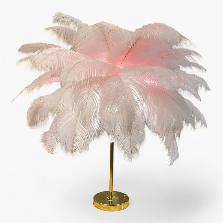 Skanto | FeatherGlow | Bordlampe med berøringskontroll - LED med fjær til bryllup og romdekorasjon
