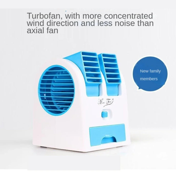 Dual-Outlet Turbo Cooling Desk Humidifier Fan | Skanto