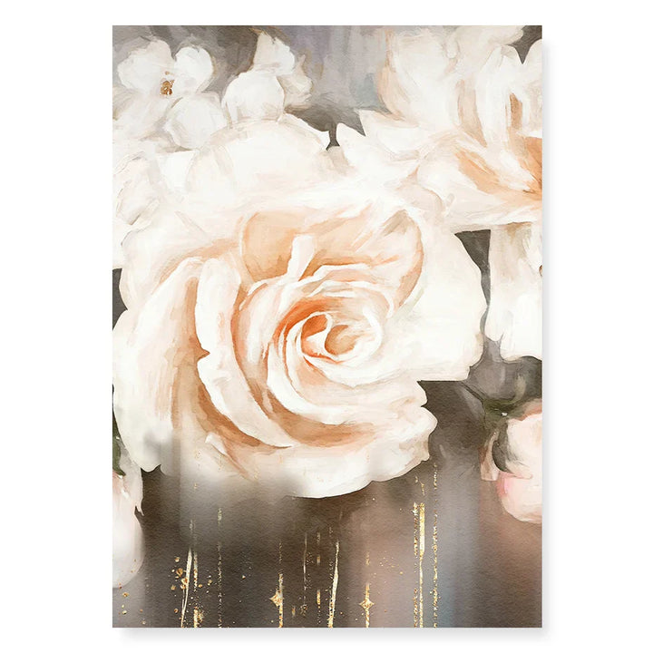Rosa Beige Petaler Stor Floral Veggkunst Fine Art Lerretutskrifter Elegant Abstrakt Botanisk Bilde For Stue Soverom Kunst Dekor | Skanto