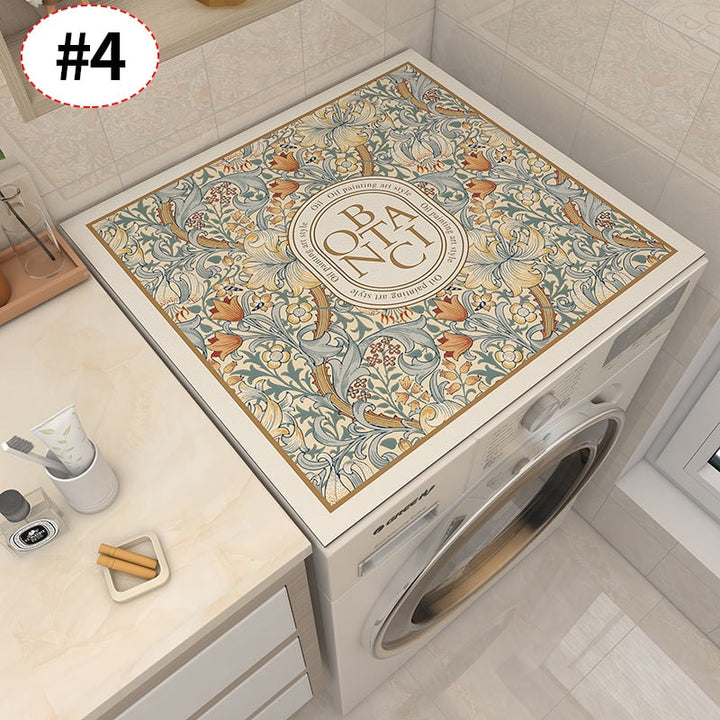 Skanto | Retro Floral Vaskemaskin Deksel Dreneringsmatte