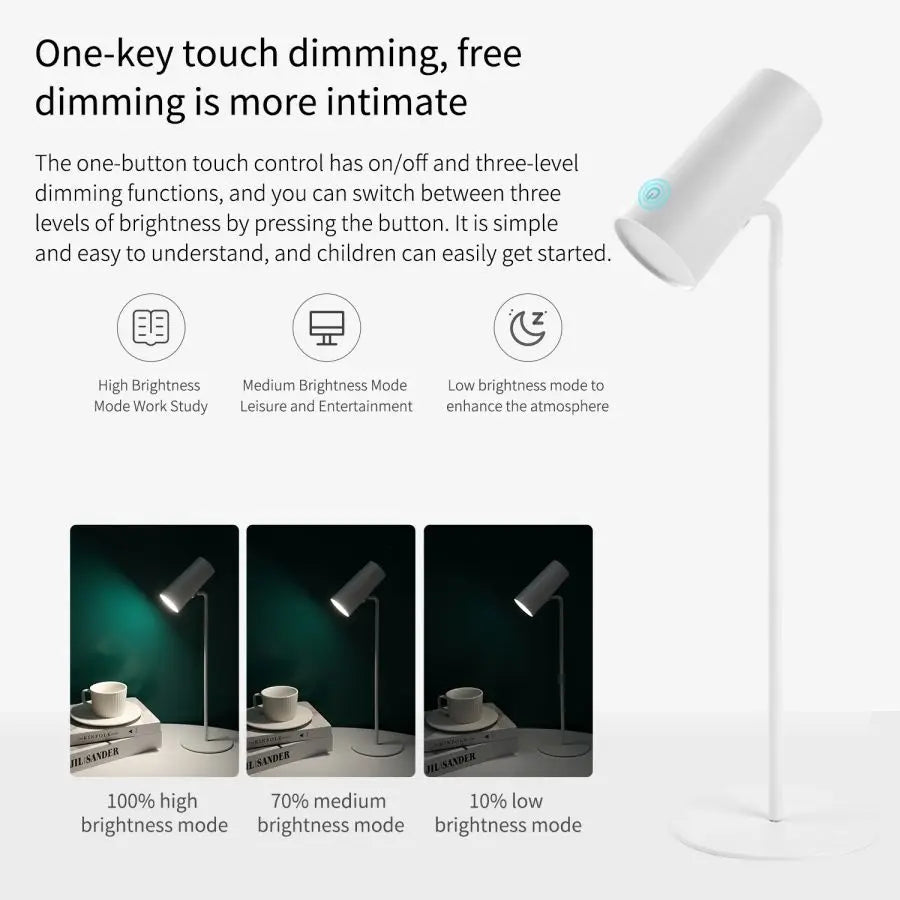 Skanto | LumiPro LED Skrivebordslampe | 3W | Oppladbar | 10–50 timer driftstid | Type-C lading