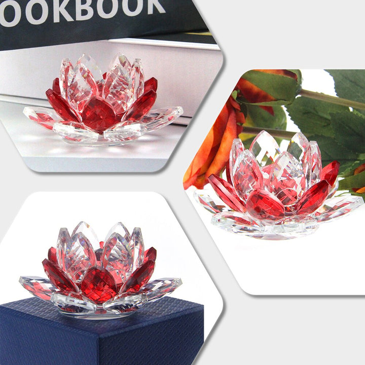 Skanto | Crystal Lotus Flower Craft Glass Paperweight Home Decoration Ornaments Figures Home Wedding Party Decor Gifts Souvenir