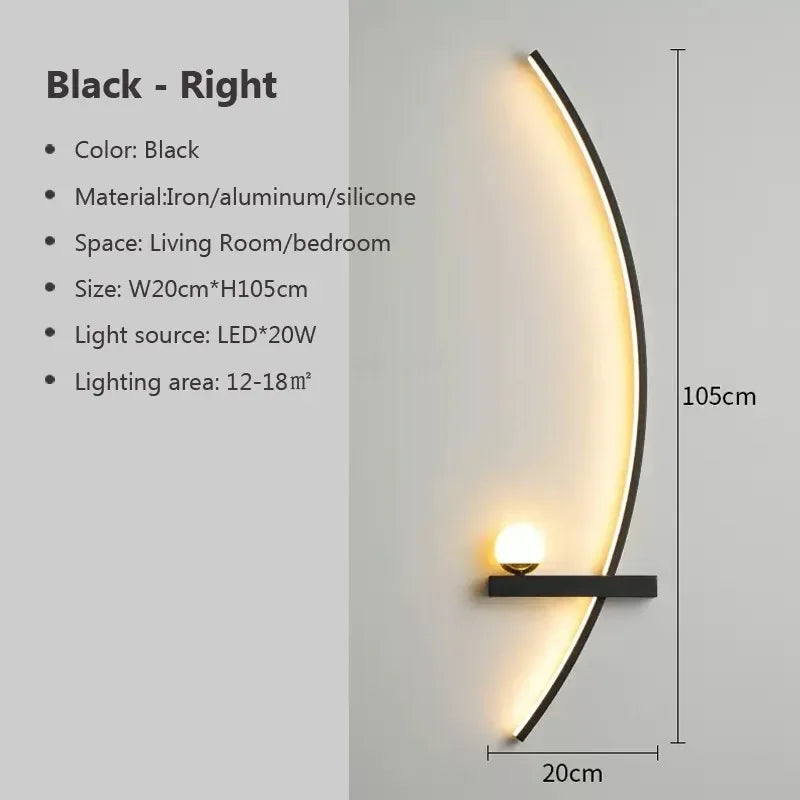 Skanto | Contemporary Edge Vegglampe – Svart & Gull Innendørs/Utvendørs Belysning for Moderne Rom