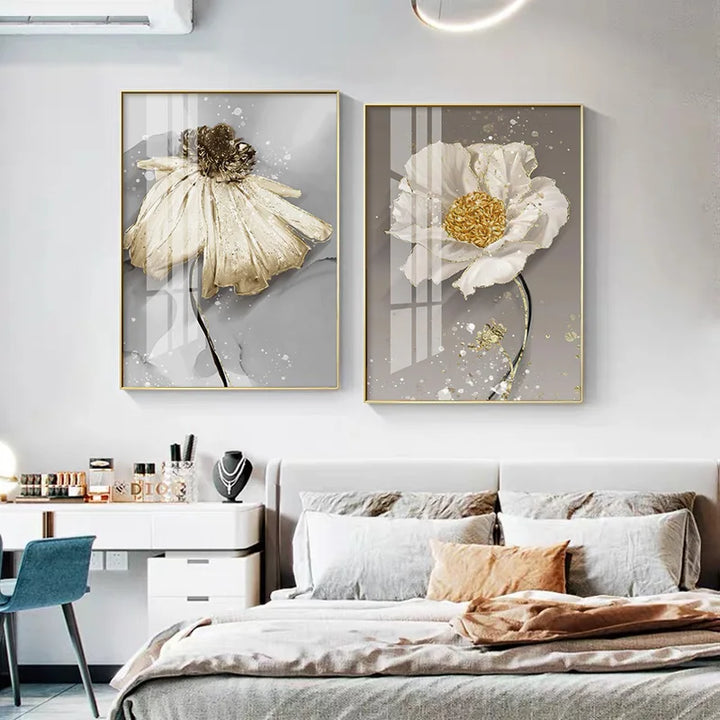 Moderne Abstrakt Maleri Splash Blomster Veggkunst Fine Art Lerret Utskrifter Plakater Elegant Botanisk Bilder For Stue Dekor | Skanto