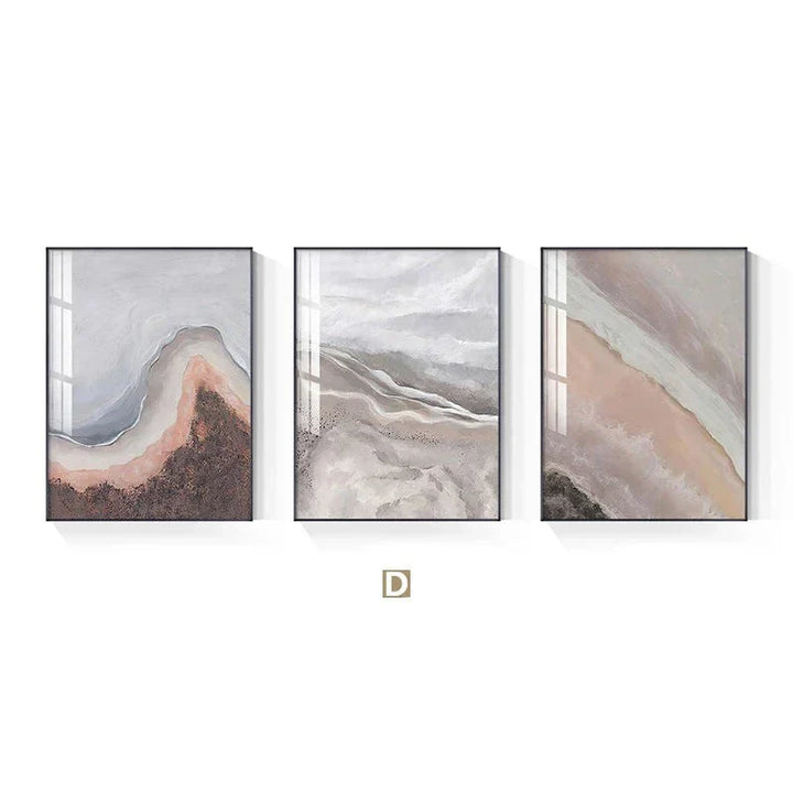 Nøytrale nyanser Rosa Abstrakt Havstrand Veggkunst Fine Art Lerret Trykk Minimalistiske Bilder For Stue Soveroms Kunst Dekor | Skanto