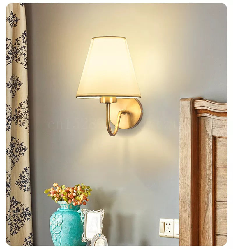 Skanto | RusticGlow - Vegglampe av Stoff i Amerikansk Stil