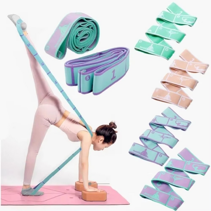 Skanto | Elastisk Yoga Tøyningsbelte for Fleksibilitet, Pilates, Dans og Hjemmetrening