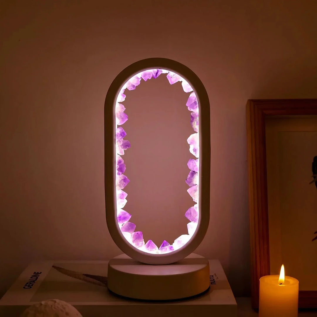 Skanto | Naturlig Ametyst Krystall Lampe for Avslapning
