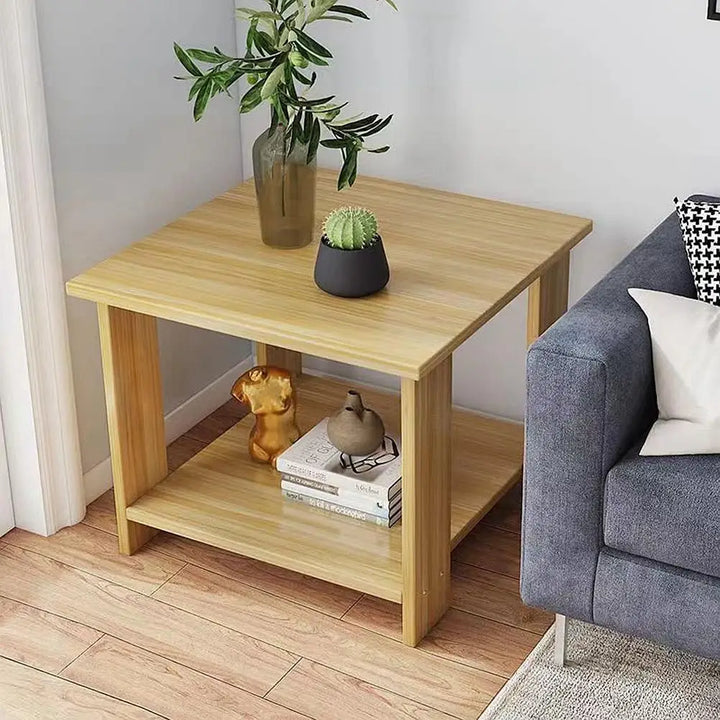 Skanto | Solid Tre Nachttbord med To Lag i Moderne Design