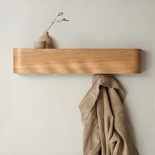 NordicHide Rack Vegghylle med hylle & skjulte kroker Skanto