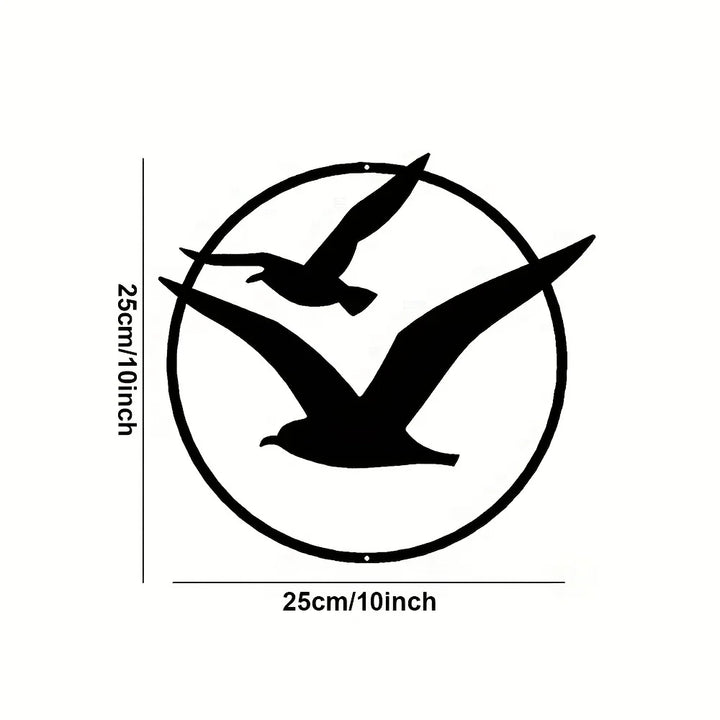 Seaside Seagulls Jern Kunst Veggkunst 3D Metall Skulpturerte Fugl Veggdekorasjon For Stue Spisestue Kreativ Moderne Nordisk Hjem Deko | Skanto