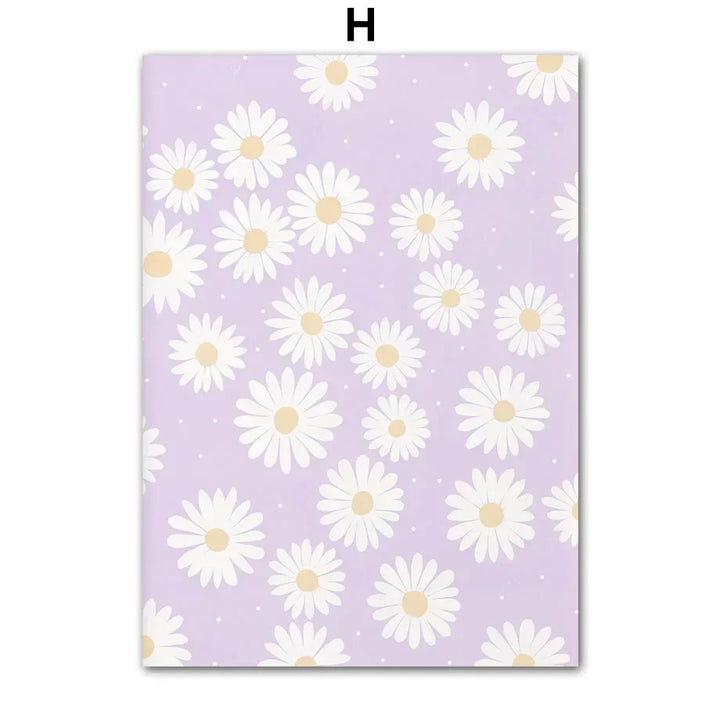 Rosa Lavendel Daisy Blomst Marked Plakater Veggkunst Fine Art Lerret Utskrifter Pastell Blomster Bilder For Stue Soverom Kunst Dekor | Skanto