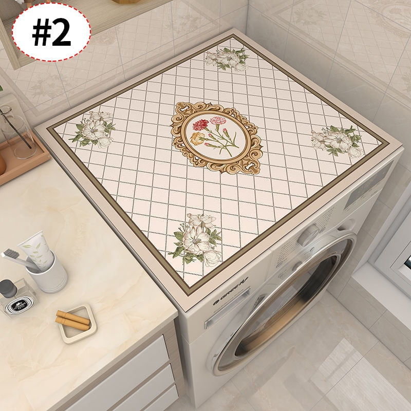Skanto | Retro Floral Vaskemaskin Deksel Dreneringsmatte