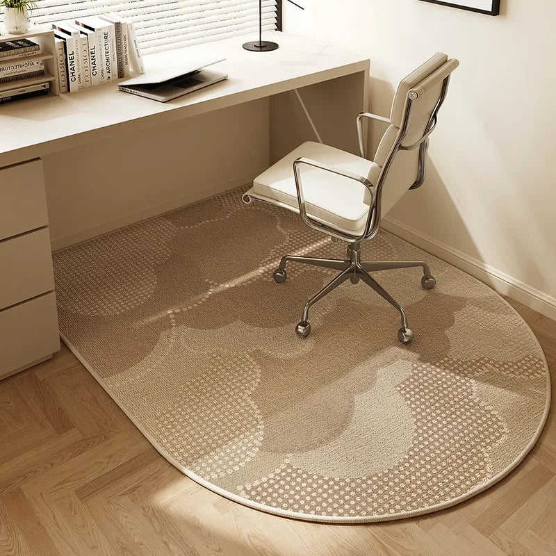 Skanto | Sara Rund Kontorstolmatte – Beige Stripet Skli-fri Teppebeskytter
