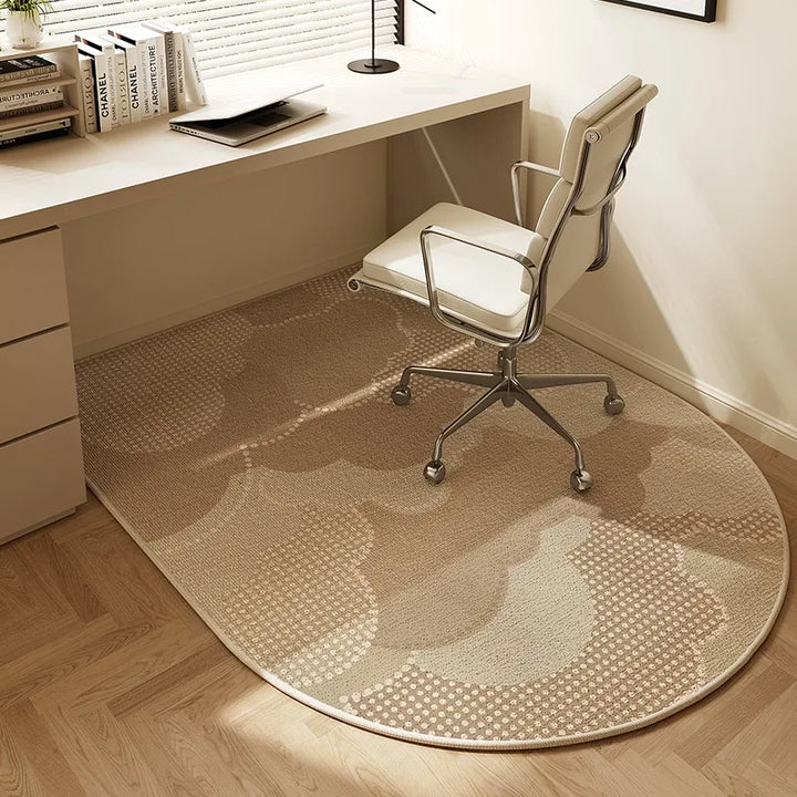 Skanto | Sara Rund Kontorstolmatte – Beige Stripet Skli-fri Teppebeskytter
