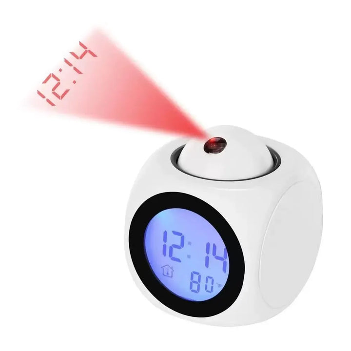 AlarmBeam Projektsjons Vekkerklokke med Temperatur og Dobbelt Alarm – LED Skjerm | Skanto