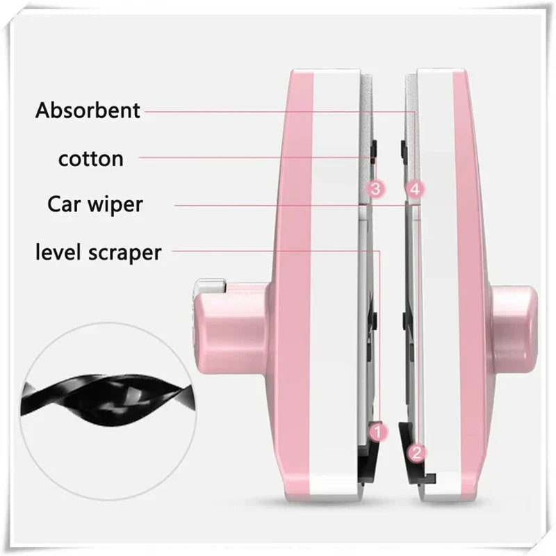Magnetisk DouSkantoe-sidejusterbar vindusrenser Gadget